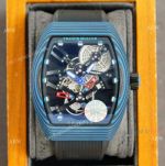 High Quality Replica Franck Muller Skeleton Carbon Watch Automatic Black Rubber Band